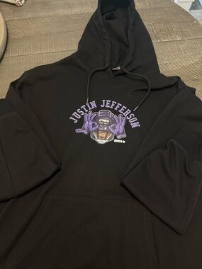 Justin Jefferson Black Graphic Hoodie